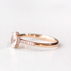 0.84 CT Oval Cut Pave Moissanite Engagement Ring