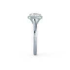 2.0 CT Cushion Cut Moissanite Halo Engagement Ring