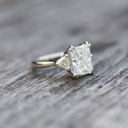4.0 CT Radiant Cut Moissanite Three Stones Engagement Ring