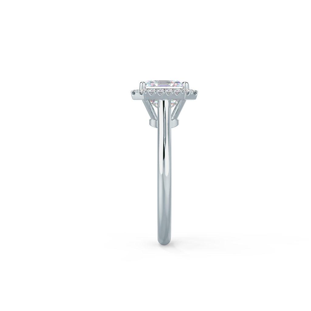1.50 CT Asscher Cut Moissanite Halo Style Engagement Ring