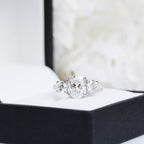 2.0 CT Oval Cut Moissanite Three Stone Engagement Ring