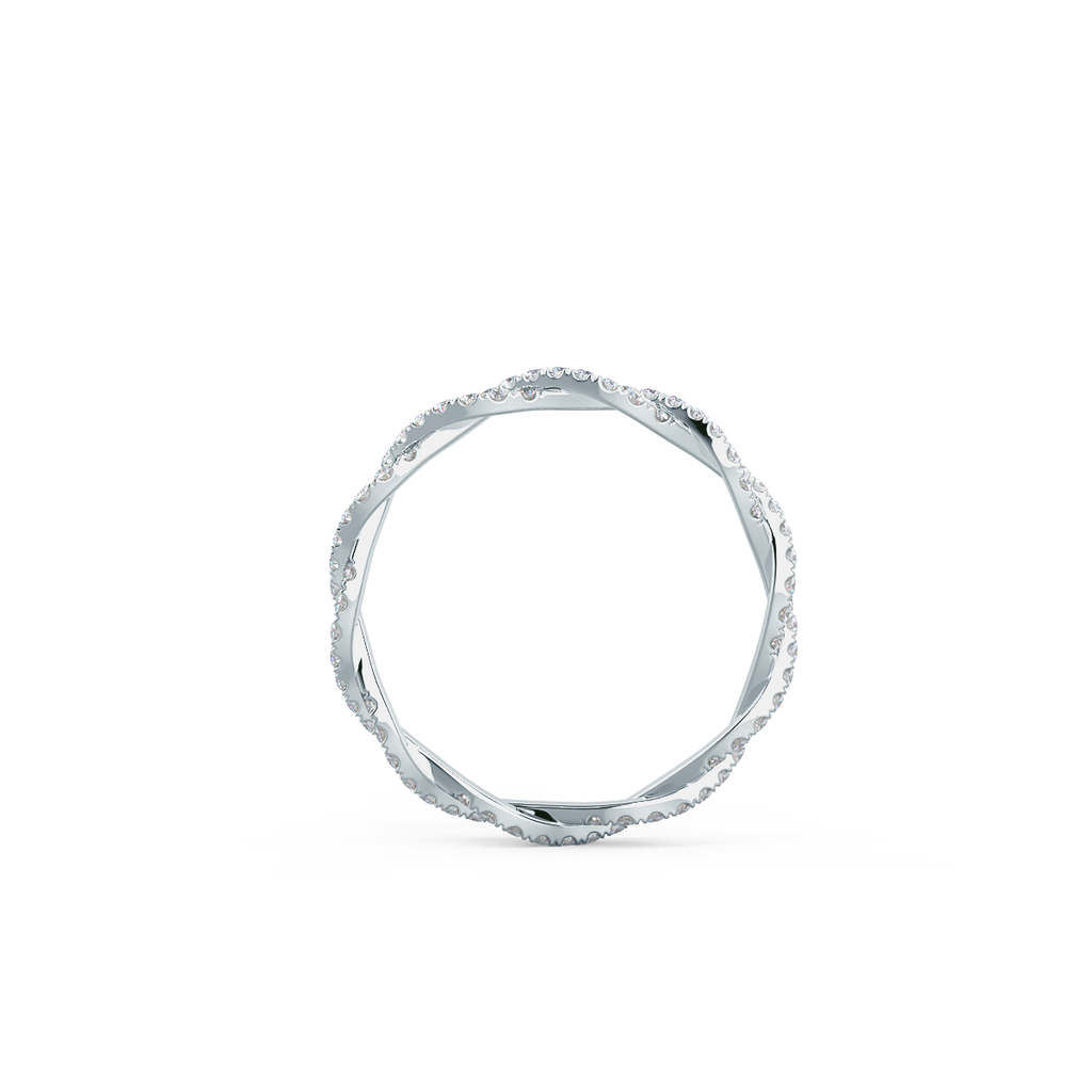1.0 TCW Round Brilliant Full Eternity Twisted Moissanite Wedding Band