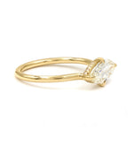 1.18 CT East West Marquise Diamond Moissanite Hidden Halo Engagement Ring