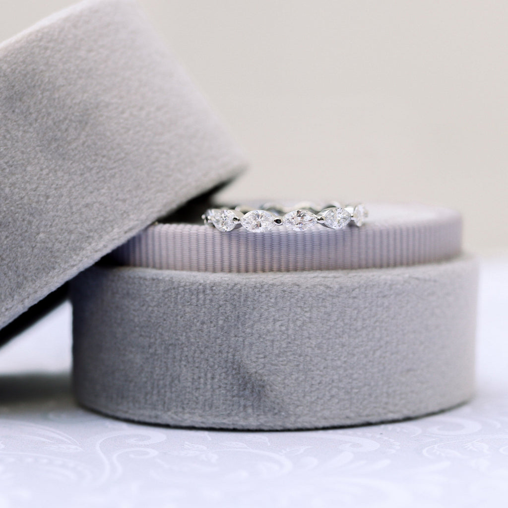 Marquise Cut Moissanite Full Eternity Wedding Band