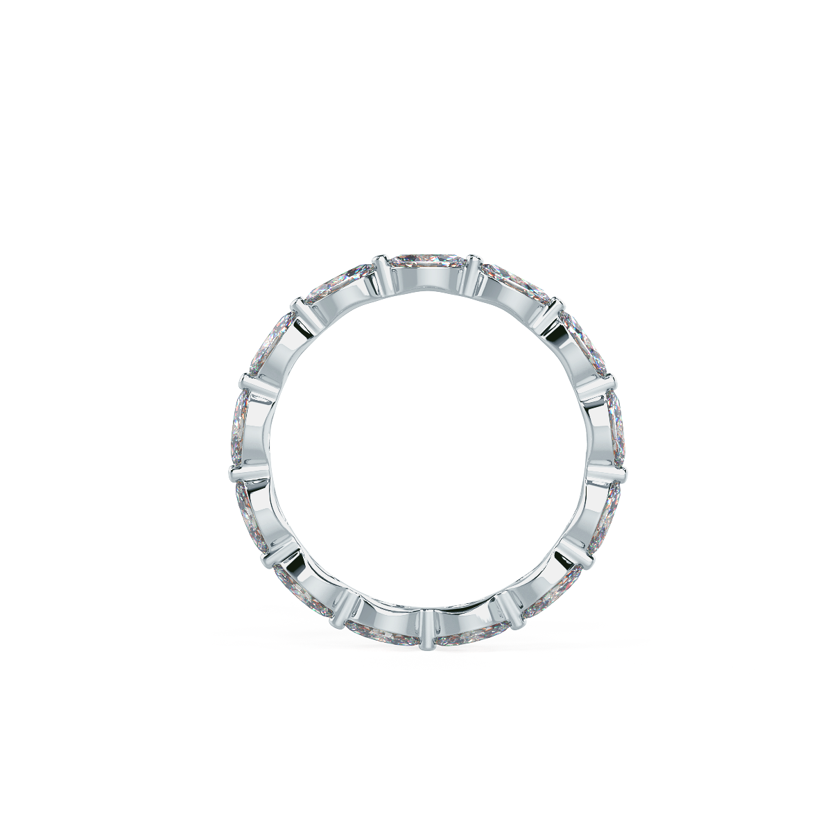 Marquise Cut Moissanite Full Eternity Wedding Band