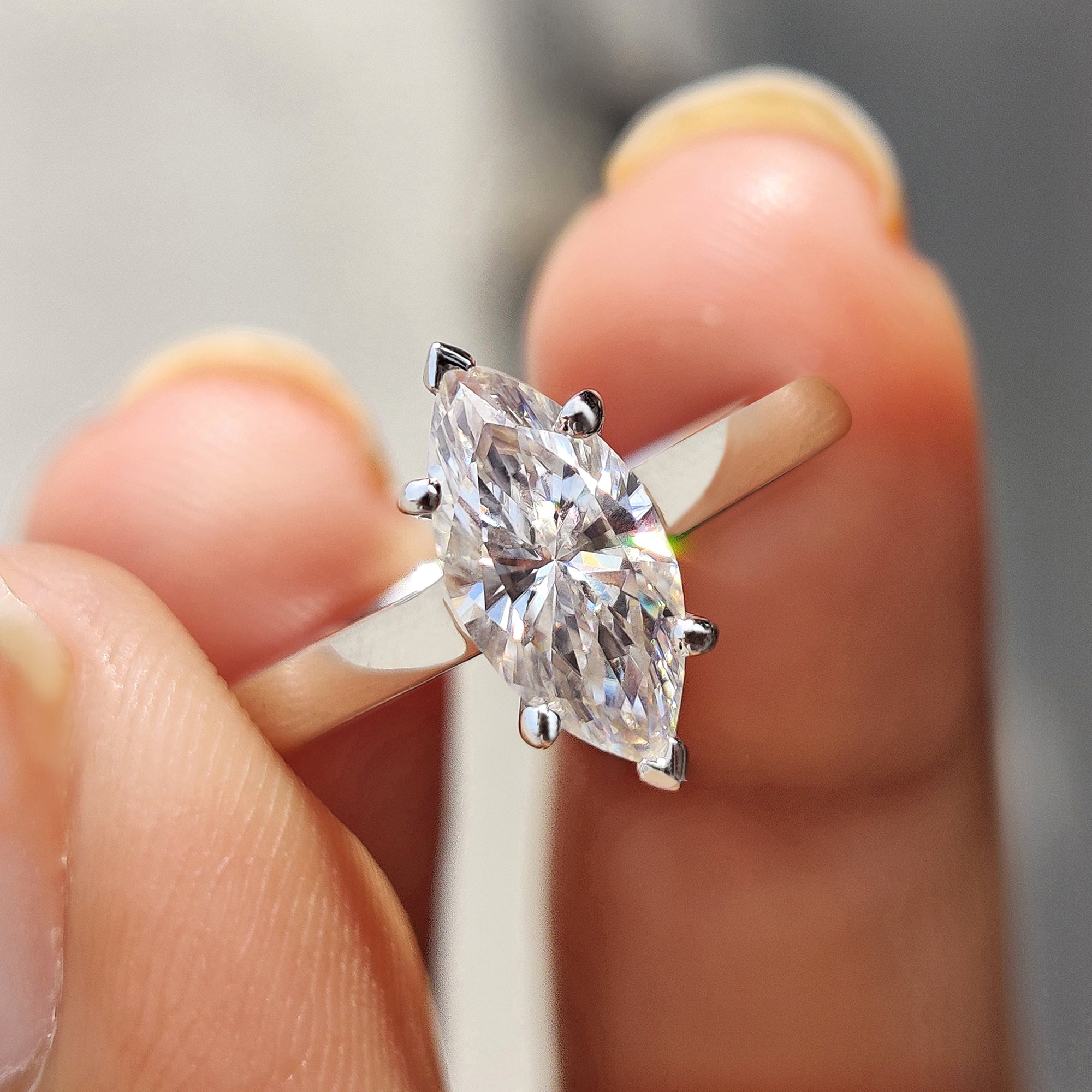 Marquise Moissanite Ring With Solitaire Style Main image