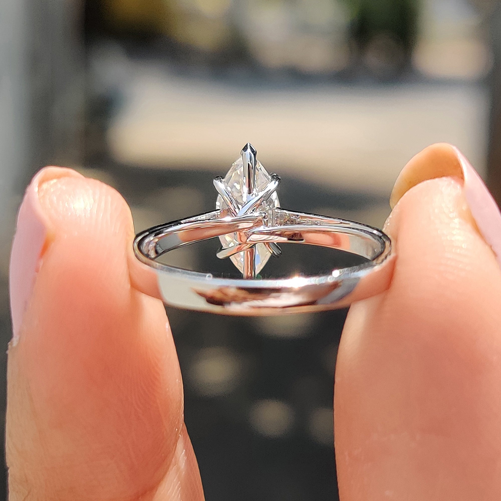 Marquise Moissanite Ring With Solitaire Style Secondary image