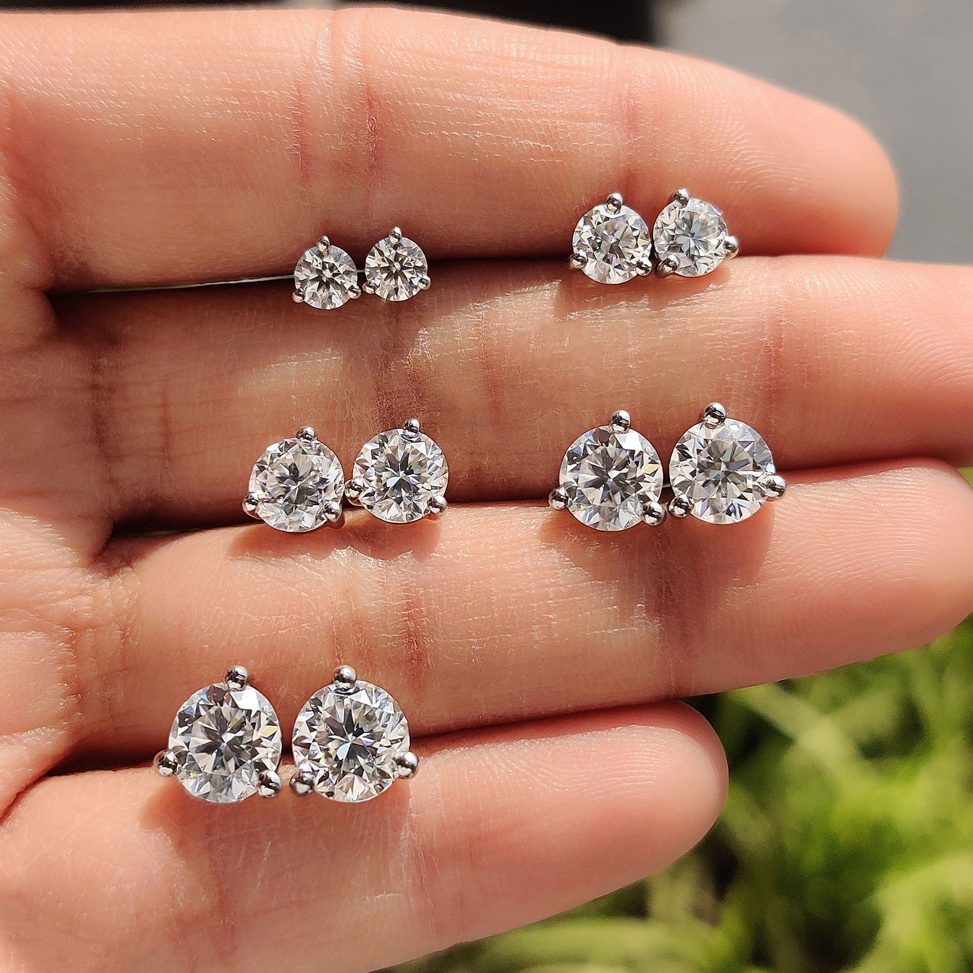 Round Cut Moissanite Stud Earrings