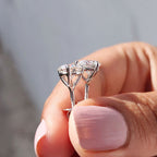 Round Cut Moissanite Earrings In Stud Style