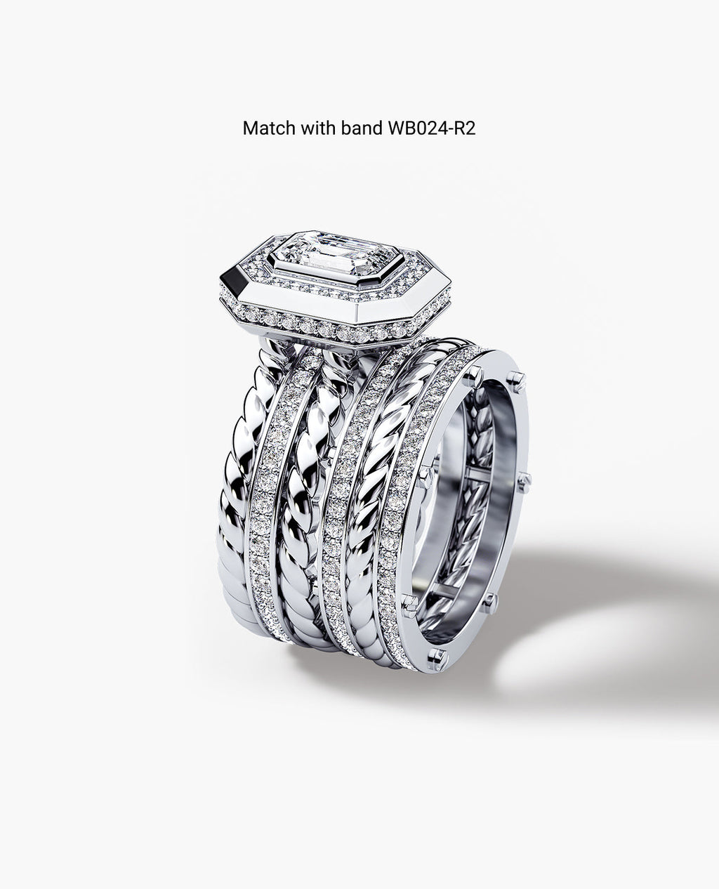 ROPES Emerald Cut Diamond Gold Engagement Ring