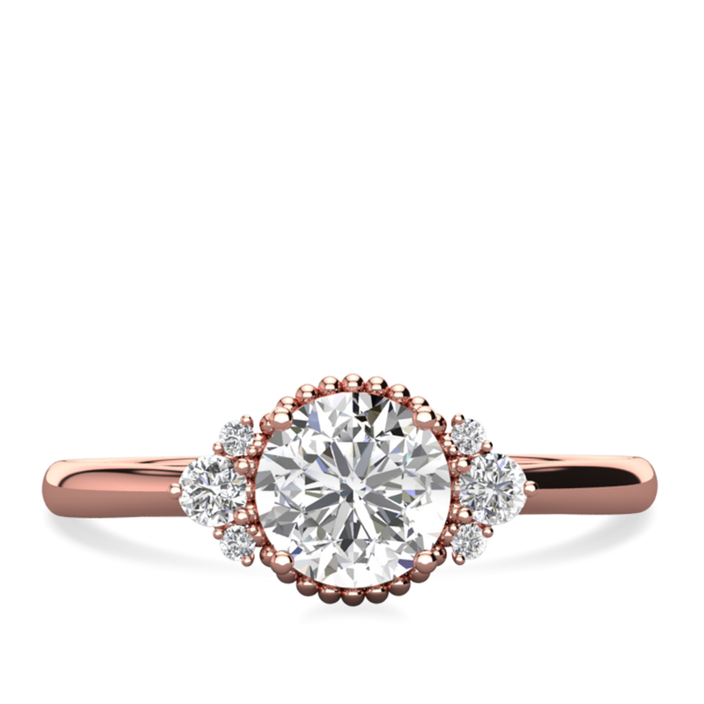 1.20 CT Round Cut cluster Moissanite Engagement Ring