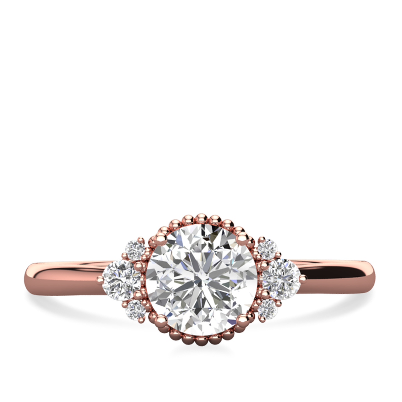 1.20 CT Round Cut cluster Moissanite Engagement Ring