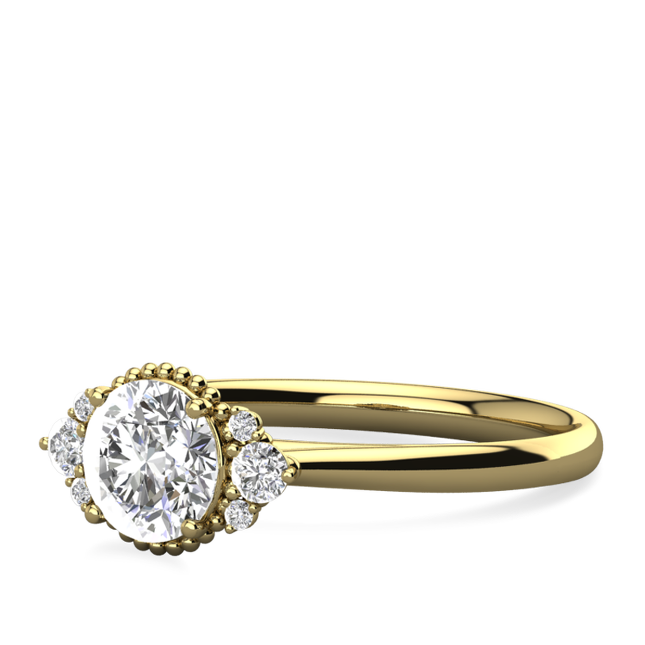 1.20 CT Round Cut cluster Moissanite Engagement Ring