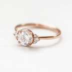 1.20 CT Round Cut cluster Moissanite Engagement Ring