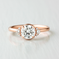 1.20 CT Round Cut cluster Moissanite Engagement Ring
