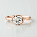 1.20 CT Round Cut cluster Moissanite Engagement Ring