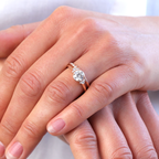 1.20 CT Round Cut cluster Moissanite Engagement Ring