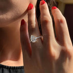 2.10 CT Pear Moissanite Pave Setting Engagement Ring