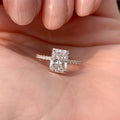 1.80 CT Radiant Cut Moissanite Pave Style Engagement Ring