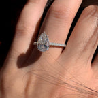 1.50 - 3.50 CT Pear Cut Moissanite Pave Engagement Ring
