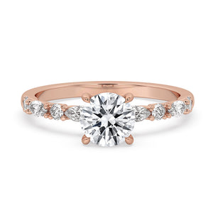 Round Brilliant Cut Diamond Ring in Classic Pave Setting