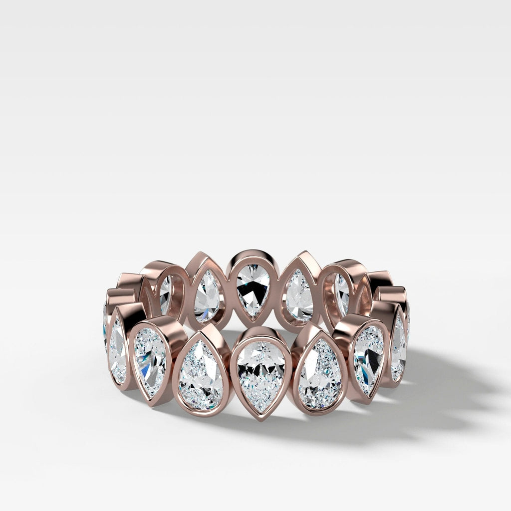 Midi Bezel Set Eternity Band With Alternating Pear Cuts