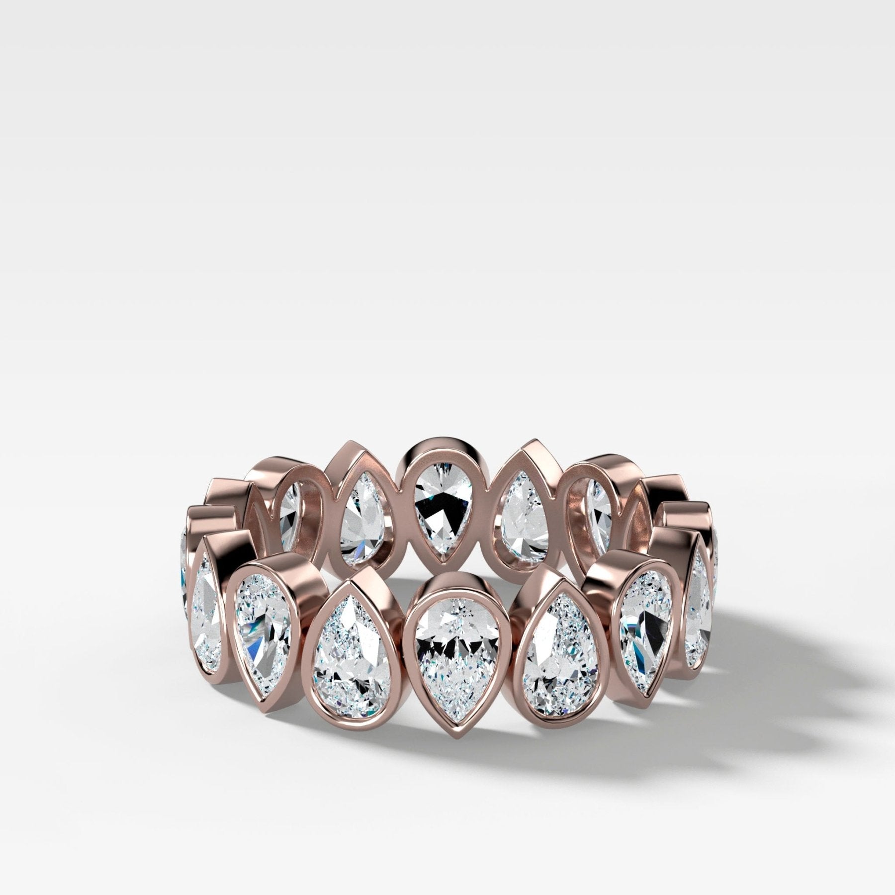 Midi Bezel Set Eternity Band With Alternating Pear Cuts