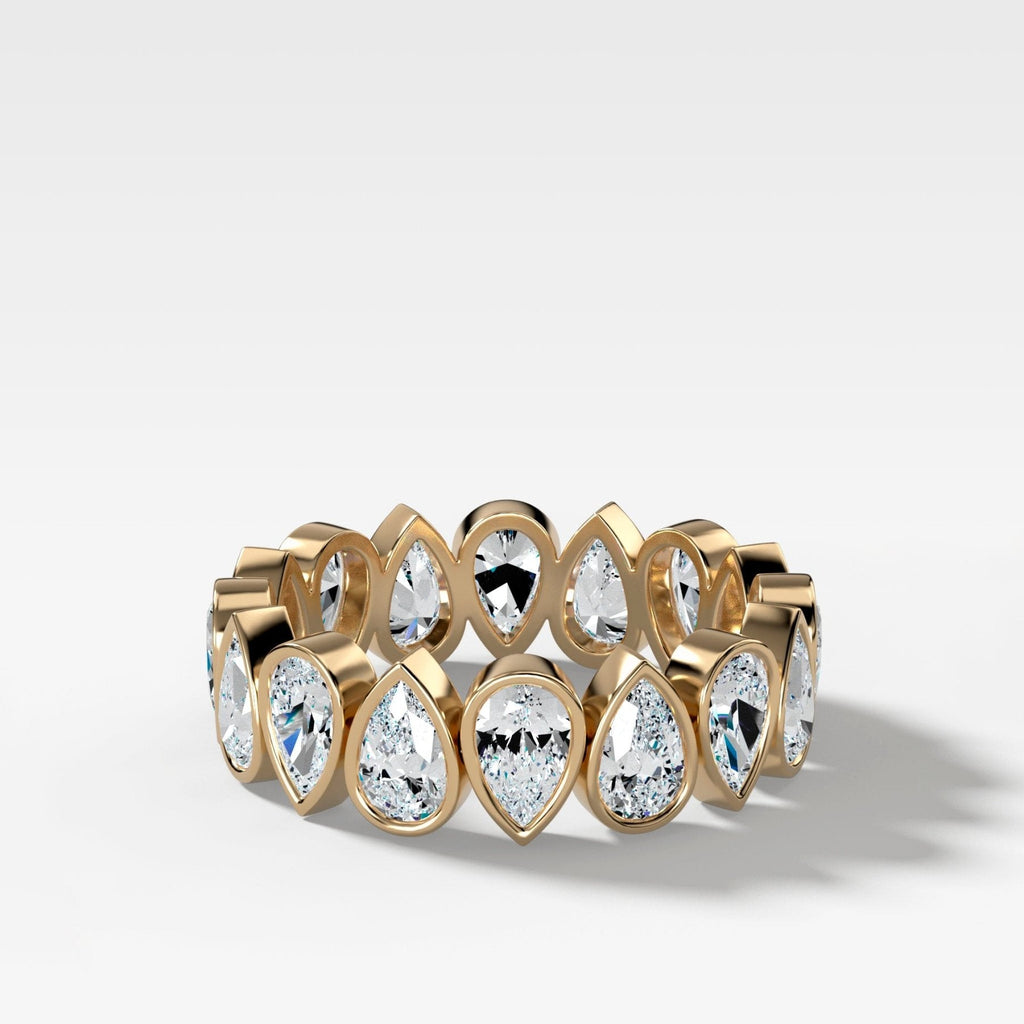 Midi Bezel Set Eternity Band With Alternating Pear Cuts
