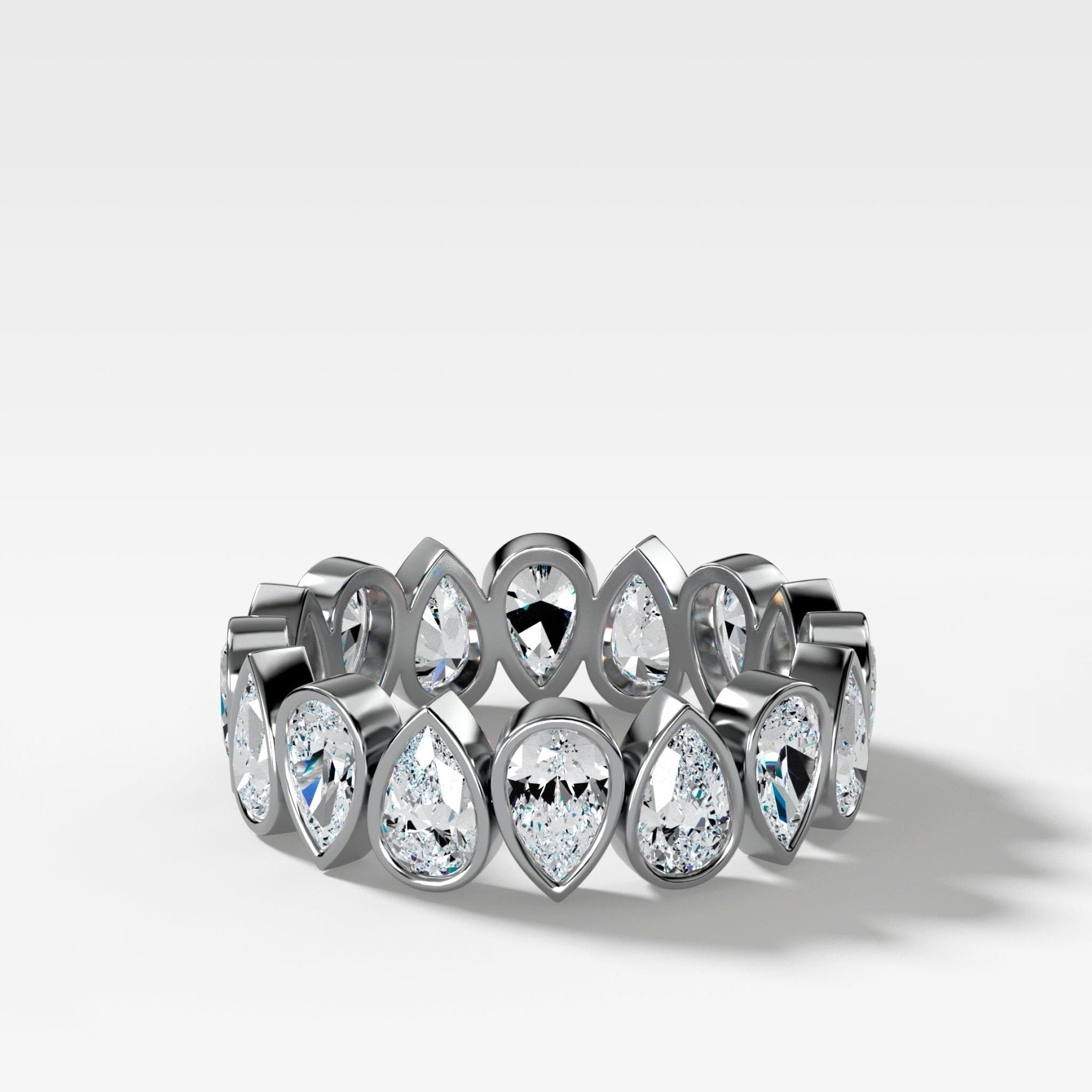 Midi Bezel Set Eternity Band With Alternating Pear Cuts