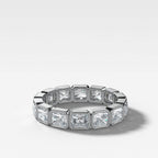 Midi Bezel Set Eternity Band With East West Radiant Cuts