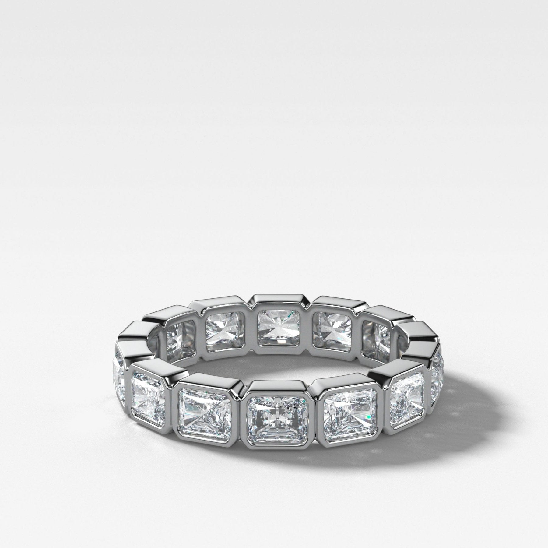 Midi Bezel Set Eternity Band With East West Radiant Cuts