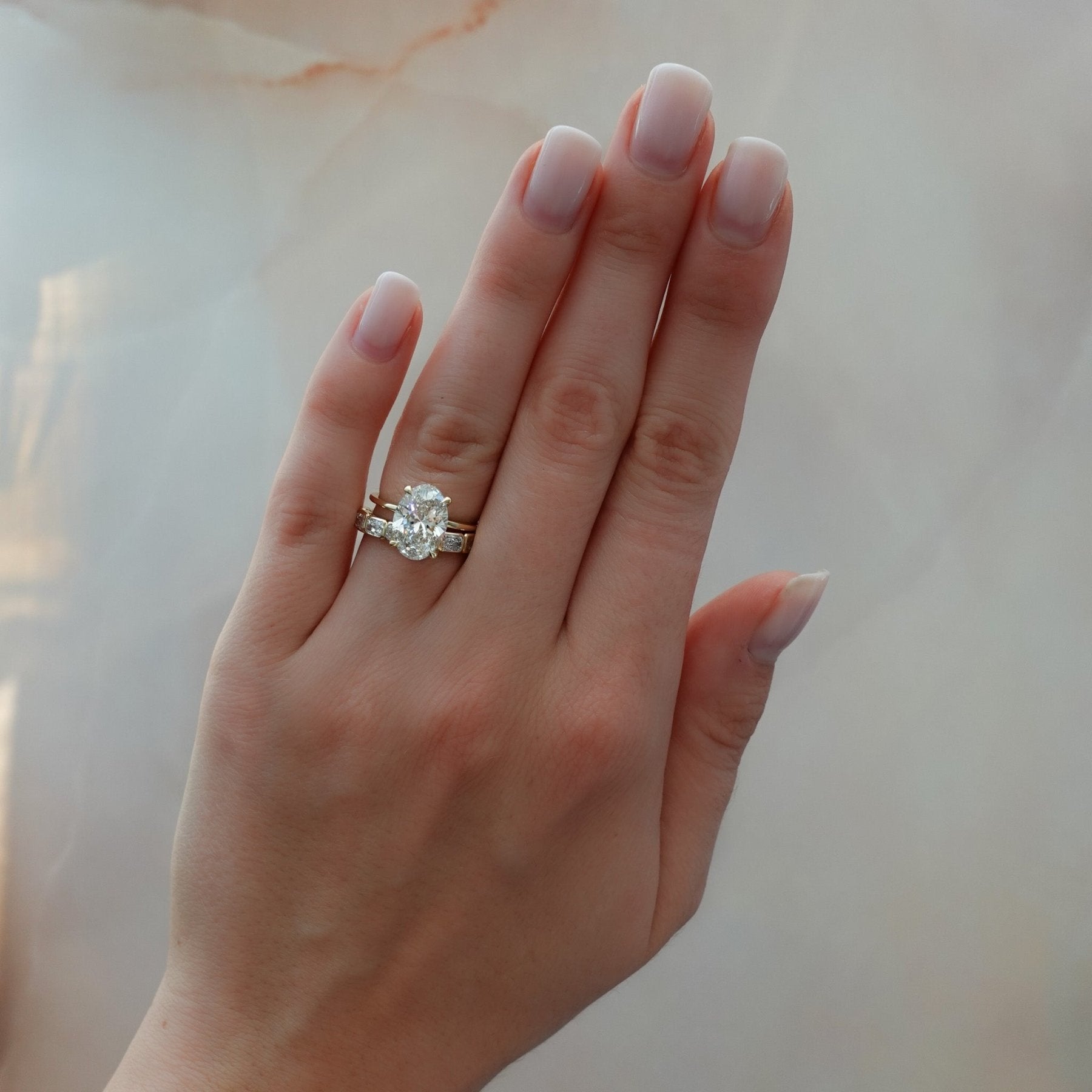 Midi Bezel Set Eternity Band With East West Radiant Cuts