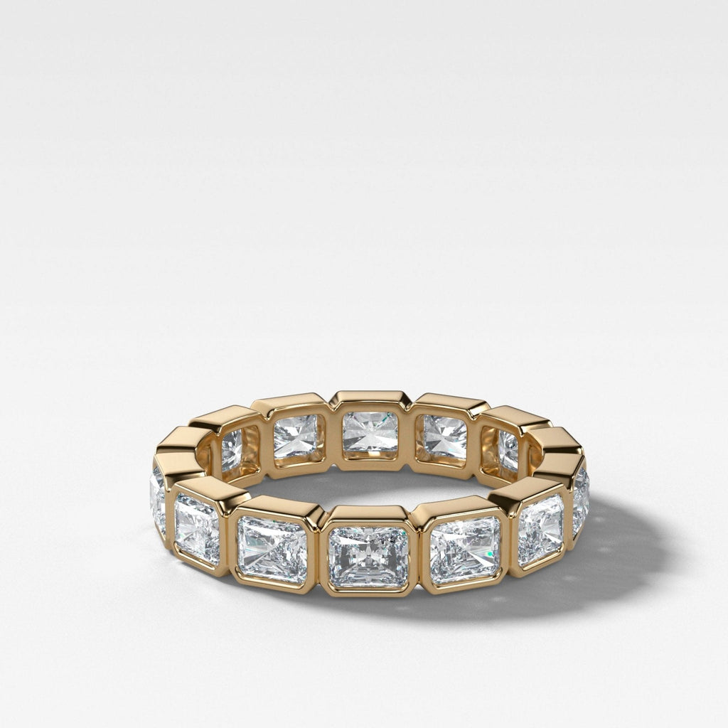 Midi Bezel Set Eternity Band With East West Radiant Cuts