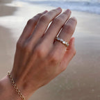 Midi Bezel Set Eternity Band With Heart Cuts