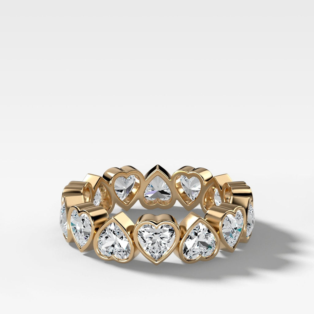 Midi Bezel Set Eternity Band With Heart Cuts