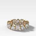 Midi Bezel Set Eternity Band With Heart Cuts