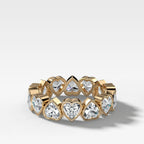 Midi Bezel Set Eternity Band With Heart Cuts