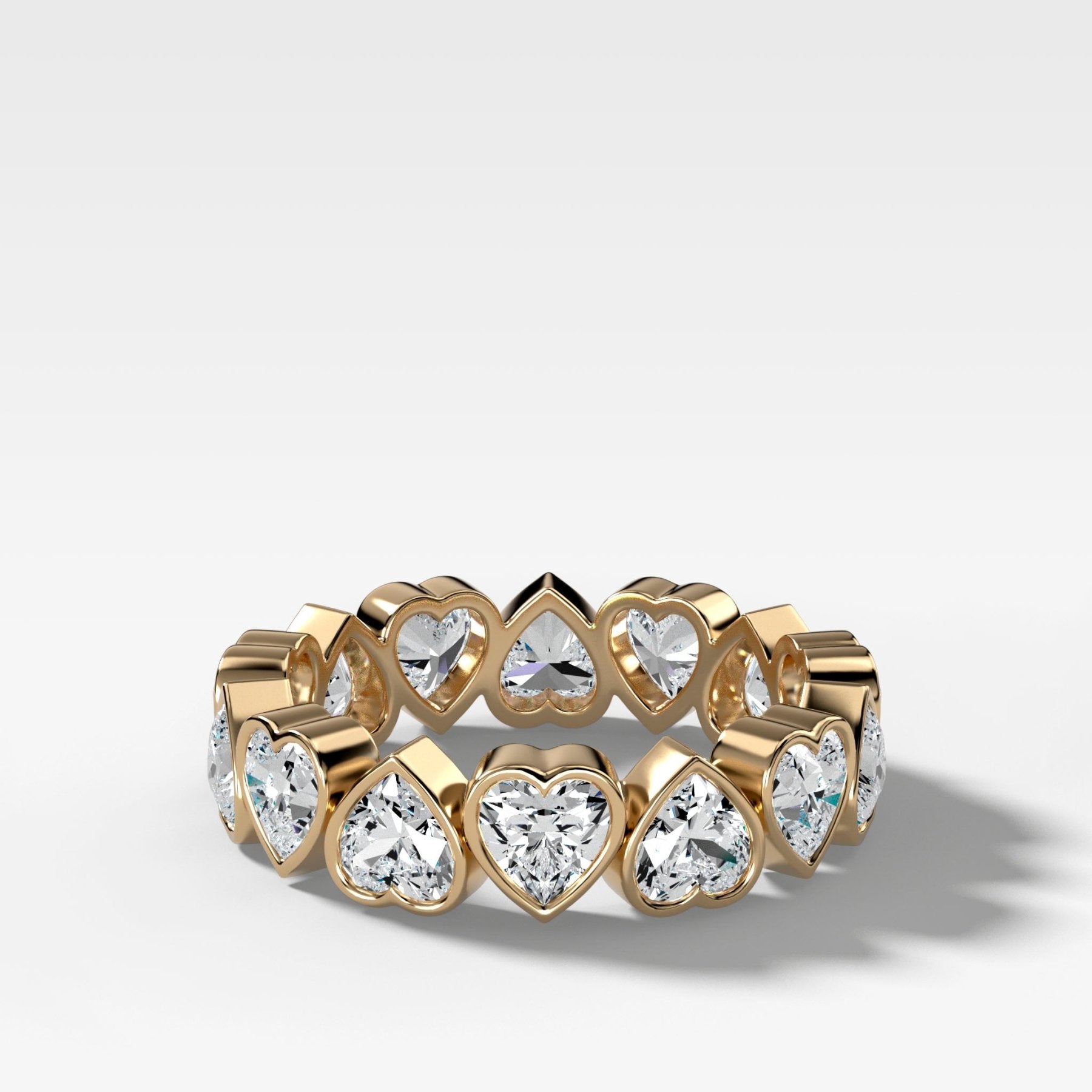 Midi Bezel Set Eternity Band With Heart Cuts