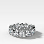 Midi Bezel Set Eternity Band With Heart Cuts