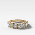 Midi Bezel Set Halfway Wedding Band With Radiant Cuts