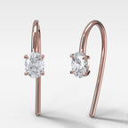 Midi Threader Earrings with Oval Cut Diamonds