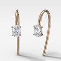 Midi Threader Earrings with Oval Cut Diamonds