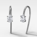 Midi Threader Earrings with Oval Cut Diamonds