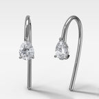 Midi Threader Earrings with Pear Cut Diamonds