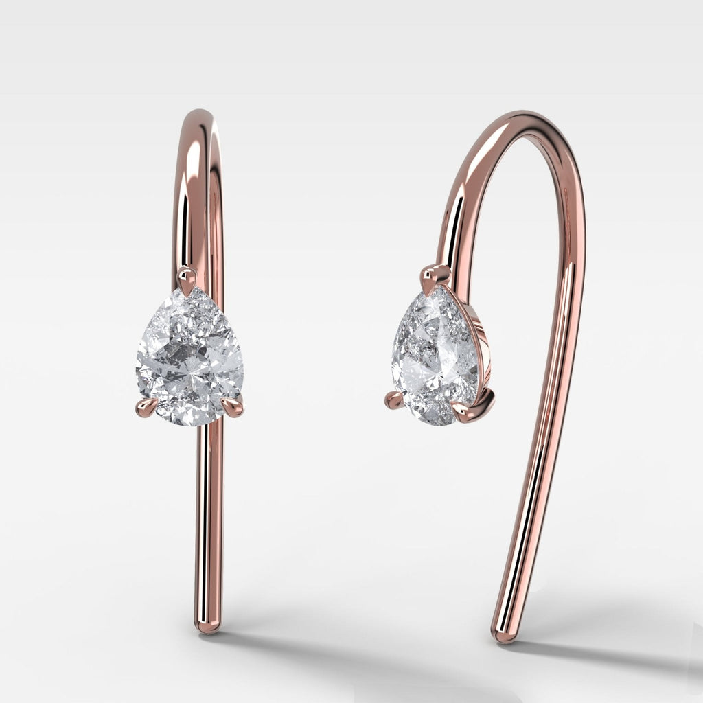 Midi Threader Earrings with Pear Cut Diamonds
