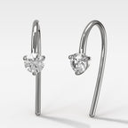 Midi Threader Earrings with Round Cut Diamonds