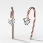 Midi Threader Earrings with Round Cut Diamonds