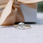 2.50 CT Round Moissanite Pave Setting Engagement Ring