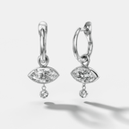 Mini Tiered Bezel Drop Huggies with Marquise Cut Diamonds