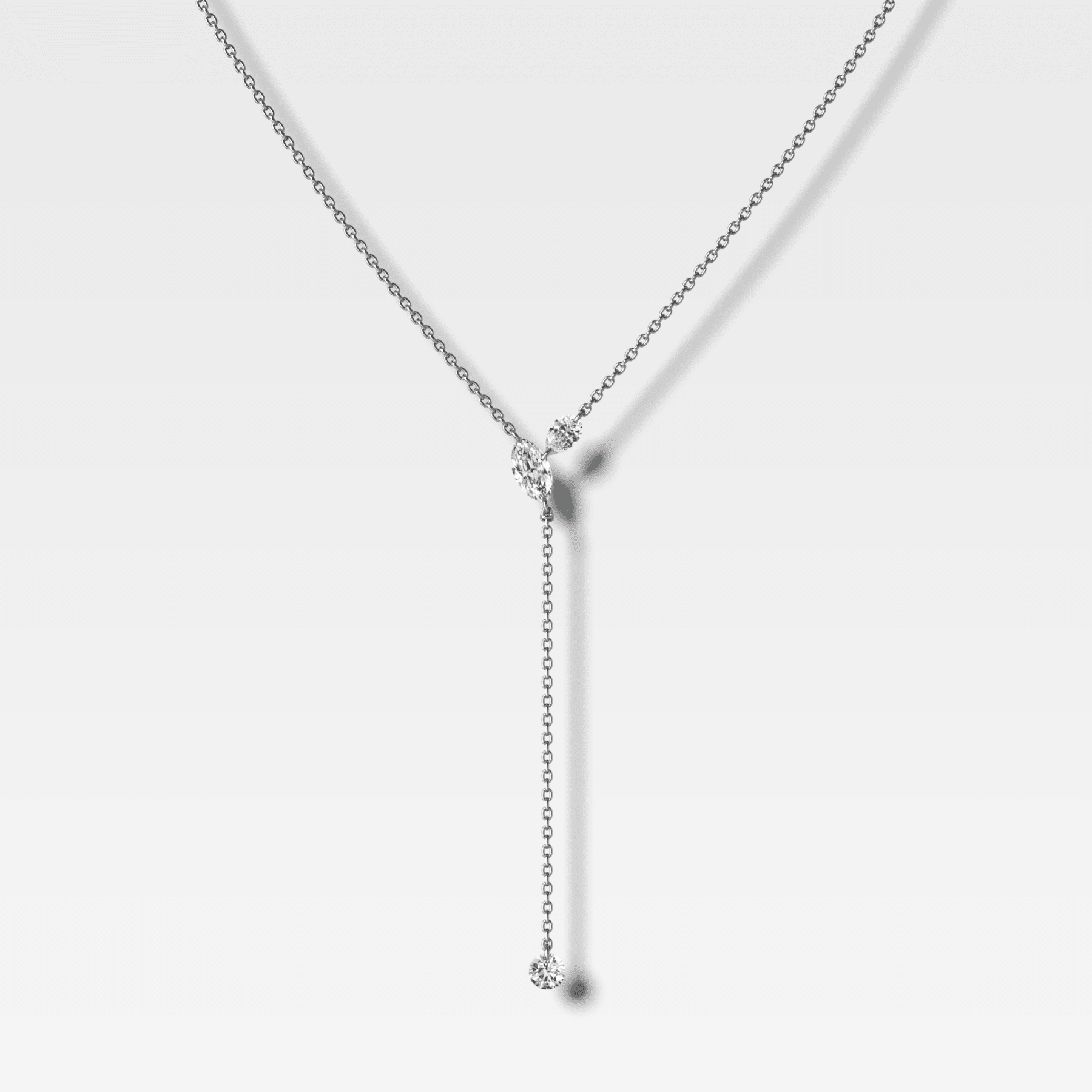Mixed Diamond Shape Lariat Necklace (1 carat)